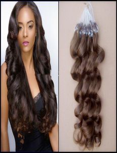 100g 1gs Braziliaanse micro ring loop hair extensions LOOSE WAVE Micro Bead Links Remy Hair Extensions1478242