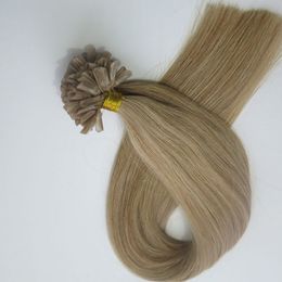 100g 1Set 100Strands Nail U Tip Extensions de Cheveux 20 pouces # 22 couleur pré-collé Brésilien Indien de cheveux humains de qualité supérieure