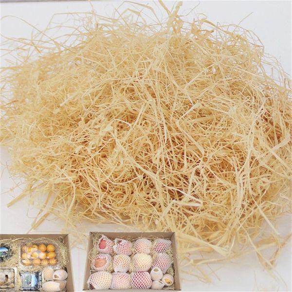 100g/200g naturel non coloré raphia Jute cadeau/mariage bonbons emballage matériel boîte fournitures de remplissage papier froissé déchiqueté Y0228 644 R2