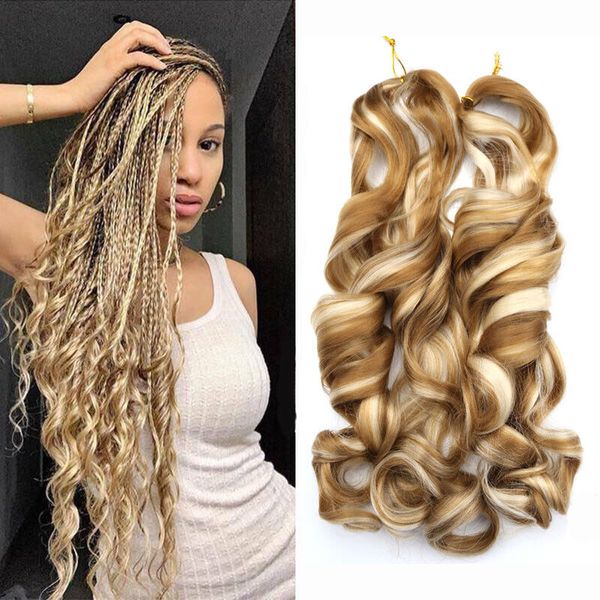 100g 24 pulgadas estilo Pony trenza de ganchillo accesorios para el cabello rizos franceses extensión sintética cabello trenzado rizado