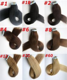 100g 40pcs Glue Terre cutanée Ruban dans les extensions de cheveux 18 20 22 24inch Extensions brésiliennes de cheveux humains indiens9913172