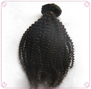 100G African American Virgin Mongolian Human Hair 4A / 4B / 4C Afro Kinky Clly Clip in Hair Extensions voor Black Woman