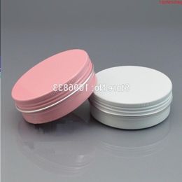 Pot en aluminium de 100 g, boîte en aluminium cosmétique de 100 ml, boîte en métal de couleur rose, couleur blanche, conteneur de boîtes, pot d'emballage en étain, 50pcs/lothigh quant Etjv