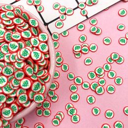 100g Christmas Tree Round Clay Slices Polymer Hot Caly Sprinkles for Crafts Making DIY Slimes Fill Accessories Decor Phone Decor