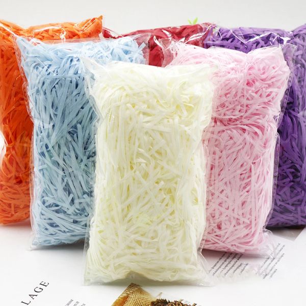 100g couleur papier bricolage râpé Paper Paper Raffia Confetti Paper Wedding Christmas Boad Boîte de remplissage de matériaux de tissu de tissu déco