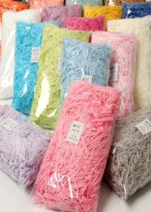 100G kleurrijke cadeaubrap Shredded Crinkle Paper Raffia Candy Boxes Diy Gifts Box vulmateriaal bruiloft Huwelijk Home Decoratie 9746292