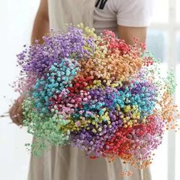 100g Fleurs Séchées Bébé Souffle Préservé Gypsophile Bouquet Boho Décor À La Maison Coloré Gypsophile Décoration De Fête De Mariage 240308