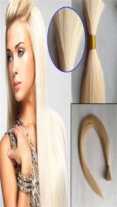 100g Human Traiding Hair Boulk raide Brésilien Brésilien Blond Blonk Black 100 Natural Raw Hair4133792