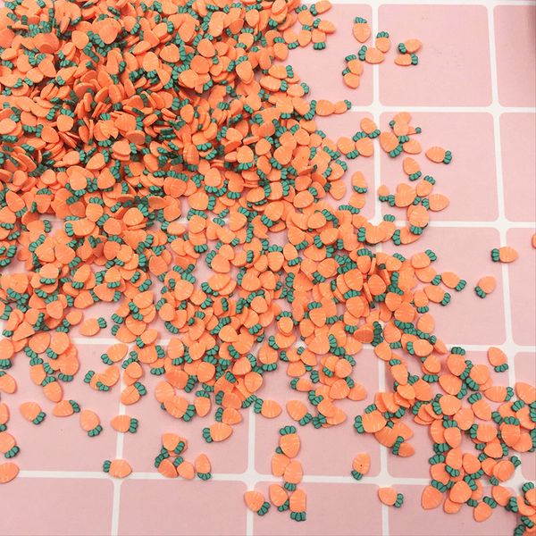 100g / lot 3D Nail Art Carrot Polymer Clay Diy Slice Nail Art Decorations Mini Playcraft Scrapbooking Téléphone ACCESSOIRES DE CAKE