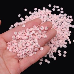 100g / lot rose de neige rose tranche en argile polymère paille