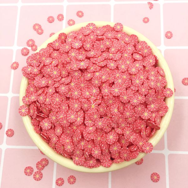 100 g/lote Red Fruit Slices Polymer Archura caliente de arcilla para manualidades Diy Slime Accesorios Arte de uñas Decoraciones: 5 mm