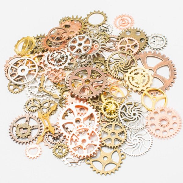 100g mélange alliage Steampunk engrenages bijoux à bricoler soi-même accessoires engrenages roue dentée pendentif à breloques idéal pour Bracelet accessoires bricolage perles fabrication de bijoux