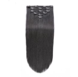 100g pince mongole Ins cheveux humains 8 pièces ensemble brésilien Remy pince à cheveux droite dans les Extensions de cheveux humains 3808462