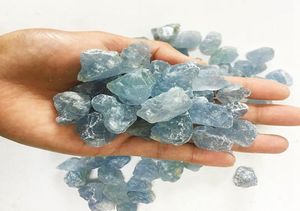 100g Natural Blue Crystal Quartz Céleste Crystal Gravel Guérison Crystal Spécimen Materifile Enseignement Decoration Home8964825