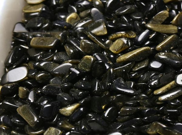 100g Natural Original Gold Sheen Obsidian Crystal Quartz Stone Rock Rock Chups Energy Healing Formed Stone Aquarium Fish Tank Decor Di6405980