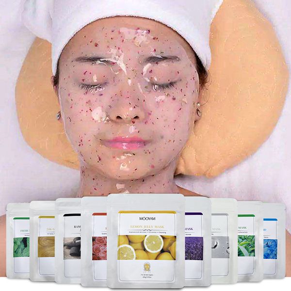 Mascarilla Facial de gelatina suave Natural de 100g, serie de polvos, blanqueamiento de rosas, Aloe Vera, bricolaje, goma para SPA, mascarilla para el cuidado de la piel Facial