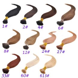 100g/pack 1g/s 16''18''20''22''24'' 100% Human Hair I Tip Hair Extensions Remy Indian Factory Price Stright Stick I Tips Hair