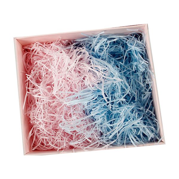 100 g/paquete 27 envolturas de colores artesanía de moda cesta de papel arrugado triturado papel de seda triturado relleno de hierba regalo de fiesta de boda