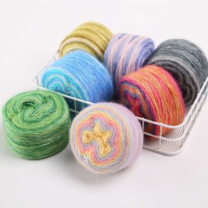 100g Regenboog Mohair Commerciële Katoen Gradiënt Draad Verslaafd Sjaal DIY Handgeweven Garen Gebruikt voor Breien P230601