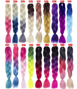 100g Tresses Jumbo synthétiques Cheveux de 24 pouces à haute température Fibre Jumbo Brading Ombre Crochet Traiding Hair Extensions5589728