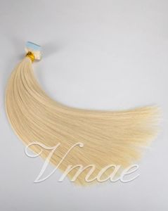 100 g onbewerkte remy maagdelijke haarverlengingstape in Indiaas natuurlijk bruin blond dubbelgetrokken zijde rechte huid inslag4292965