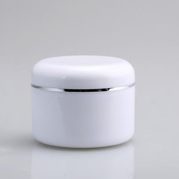 Tarro de crema blanca de 100 g con tapa interior, envases de embalaje de crema médica cosmética de plástico, caja de plástico blanca de 100 ml