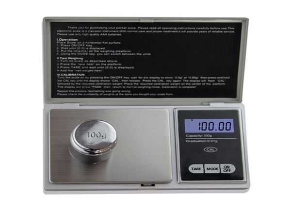 100 g x 001 g Mini escala digital Escala de peso electrónica Medida Joyería de laboratorio Diamante Balanca 001 g Pesaje de alta precisión T9111447