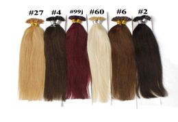 100gpack u Tip Hair Extension Nail Prébond Fusion Right Cheveux 100Strandspack Kératine Stick Brésilien Human Hair 18 10 8 3532590