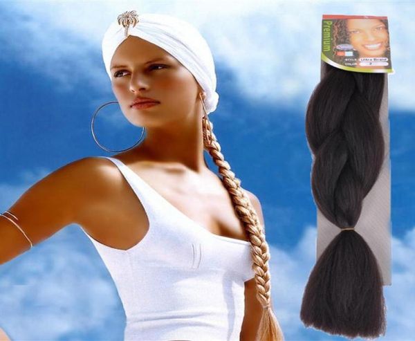 100GPCS OMBRE Jumbo BRAIDS SINTÉTICO trenzado de cabello sintético dos tonos color JUMBO BRAIDS extensión cheveux 24 pulgadas ombre caja trenza7305898