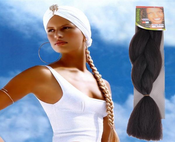 100GPCS OMBRE Jumbo BRAIDS SINTÉTICO trenzado de cabello sintético dos tonos color JUMBO BRAIDS extensión cheveux 24 pulgadas ombre caja trenza4613238