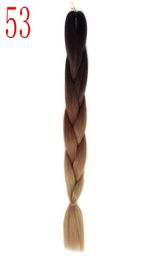 100gpcs Extensions de cheveux synthétiques Violet Tressage Cheveux ombre Deux Tons Haute Température Fiber expression tressage hair5333714