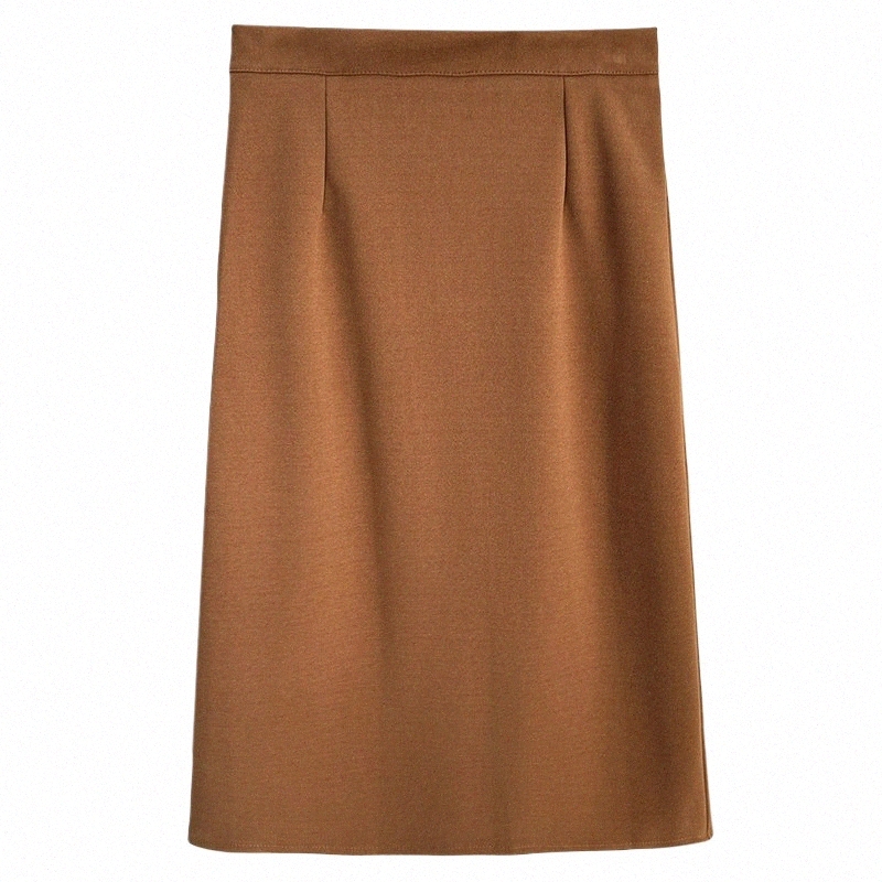 100kg秋と冬のシンプルなウールスカートプラスサイズの女性用LG AラインスカートY42T＃