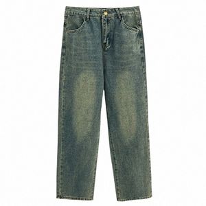 100 kg herfst en winter verdikte denim rechte broek grote maten dames grijs blauw gebleekte volledige lengte jeans 1920 r5TE #