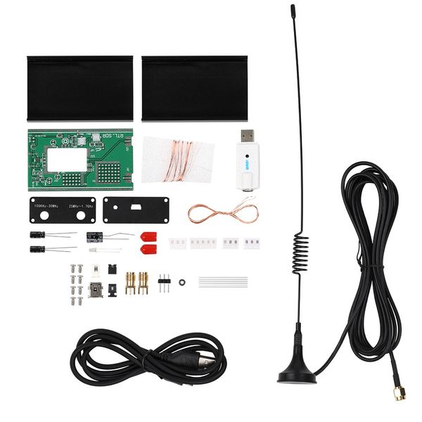 Livraison gratuite 100 KHz-1,7 GHz bande complète UV HF RTL-SDR récepteur tuner USB kits de bricolage antenne U/V