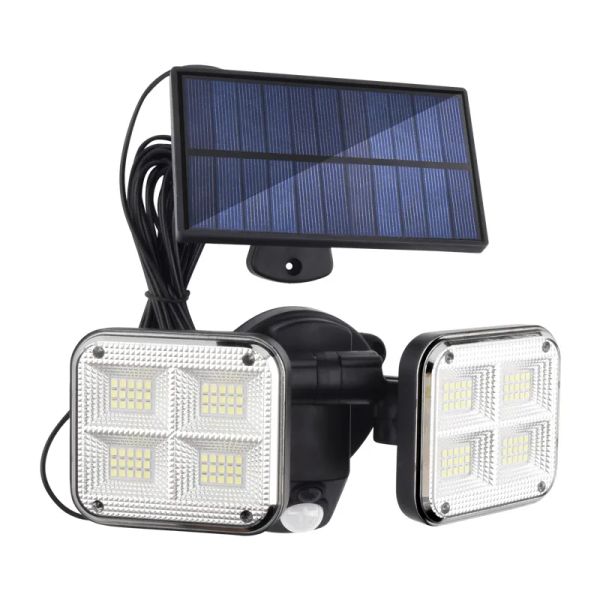 100LED 120LED Luces solares de pared con sensor de movimiento Impermeable al aire libre 3 modos de trabajo Luz de iluminación de seguridad con energía solar para pared de guirnalda de jardín