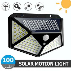 100LED applique murale solaire extérieure 3 Modes PIR capteur de mouvement jardin clôture porche cour pont Garage étanche réverbère