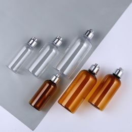 100m 200ml 300ml Matte Zilveren Deksels plastic fles containers voor cosmetica PP dop PET dispenser flessen Amber clear Dwaow