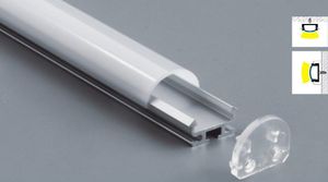 Livraison gratuite 100 M/LOT 2 M profilé en aluminium LED anodisé avec couvercle transparent ou laiteux, embout et clips pour barre rigide à bande led