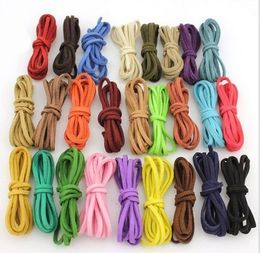 100 m/lote multicolores 2,7x1,5mm cordón de gamuza sintética/cuerda/cuerda/hilo cordones de cuero de terciopelo para collar pulsera fabricación de joyas