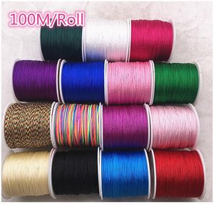 Outils de fabrication de perles 100 m / rouleau 0,8 mm fil de cordon en nylon violet noeud chinois macramé cordon bracelet tressé chaîne bricolage perles thr qylrsT