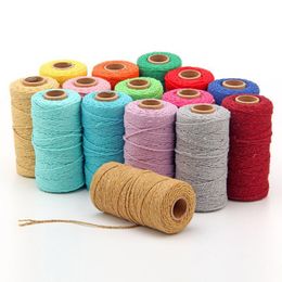 Garen 100 m touw twisted cord 100% katoen kleurrijke touw macrame snoer snoer draad