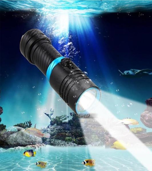 Linterna led xm l2 para buceo de 100M, luz de trabajo subacuática, antorcha impermeable 26650 o 1865056450817839024