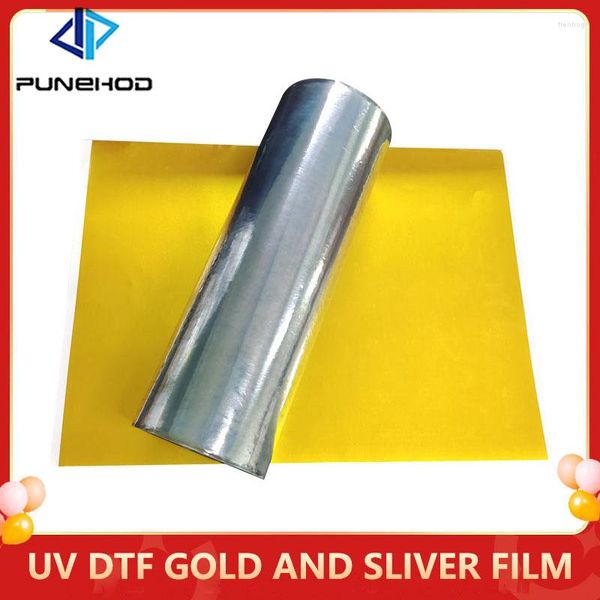 Film d'or et de ruban Uv Dtf de 100 m pour l'impression de transfert d'imprimante d'autocollant à un verre acrylique en métal de Silicone en plastique