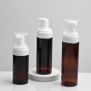 100 ml 150ml 200ml Empe Vide Savon Savon Pompe de savon liquide Pompe de mousse de bouteille marron pour les cosmétiques