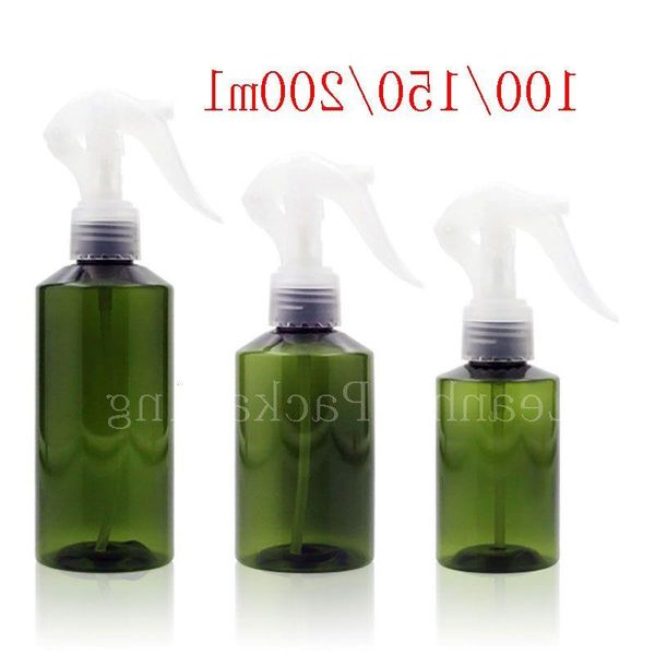 100ml 150ml 200ml botella con bomba de pulverización de gatillo verde, contenedor DIY de riego, embalaje de cosméticos, pulverizador de botella de Perfume Cspaf