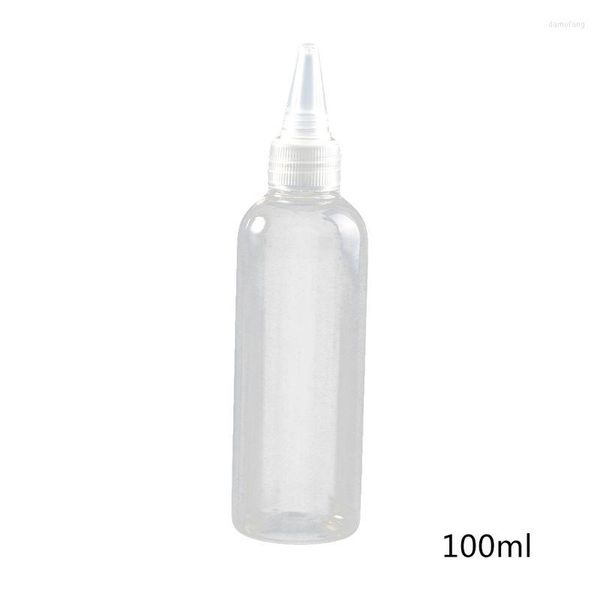 Botella exprimible de plástico de 100ml/3,5 oz, dispensador exprimible, botellas cuentagotas de líquido, contenedores vacíos de viaje para loción de salsa