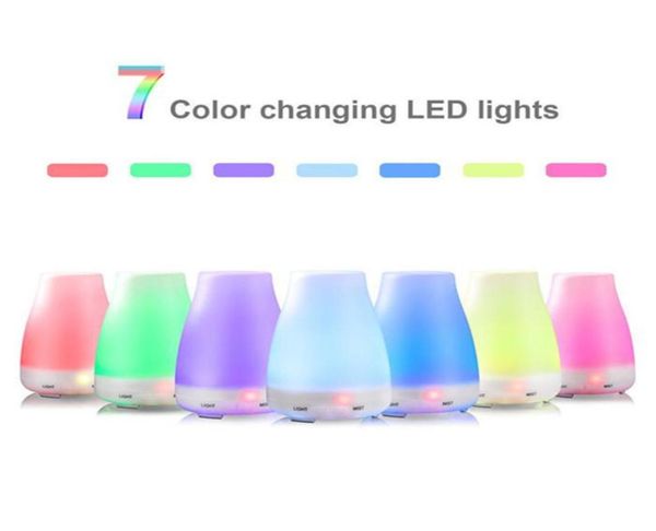 100 ml 7 couleurs LED arôme humidificateur diffuseur veilleuse Air aromathérapie ultrasons huile essentielle brume fraîche diffuseurs frais Changi4094551