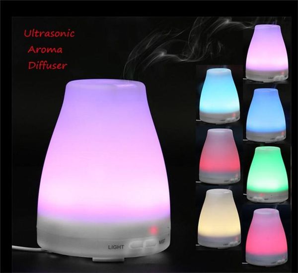 100 ml 7 couleur arôme LED Humidificateur Diffuseur Night Light Air Aromatherapy Diffuseur Ultrasonic Essential Huile Cold Mist Fresh Diffuse7123994