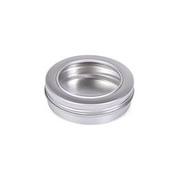 100 ml aluminium cosmetische crème jar raam cap metalen potten aluminium box verpakking tikken container voor suiker opslag display sieraden SN4466