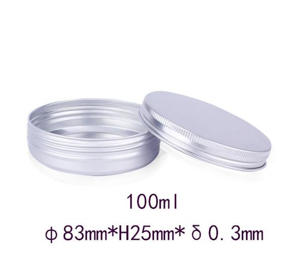 100 ml en aluminium crème cosmétique pot fenêtre bouchon en gros pots en métal boîte en aluminium boîtes d'emballage conteneur pour le stockage de sucre bijoux SN759
